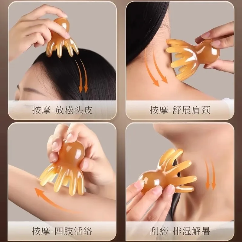 Gua Sha Scalp Massage Comb – Resin Meridian Scraping Brush - color options
