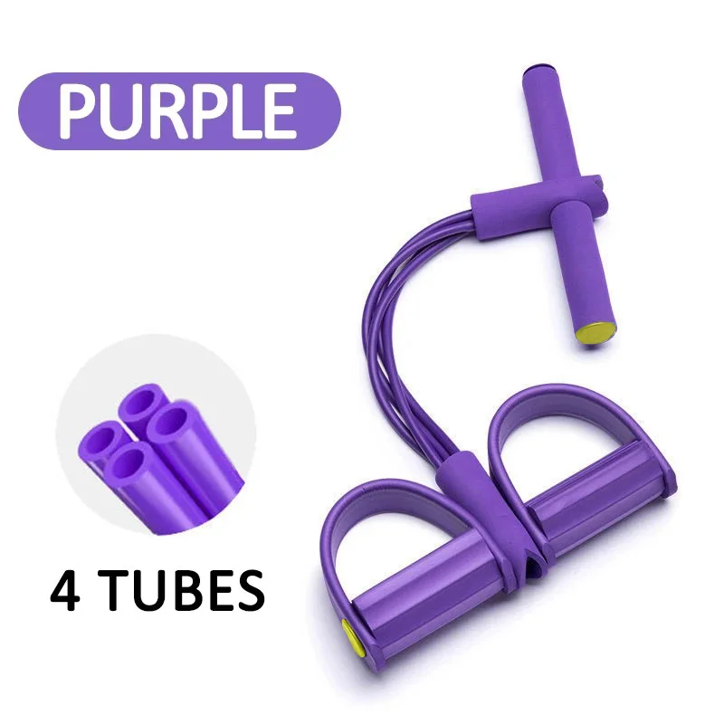 Four-Tube Pedal Resistance Band – Sit-Up & Full Body Tension Trainer - side view