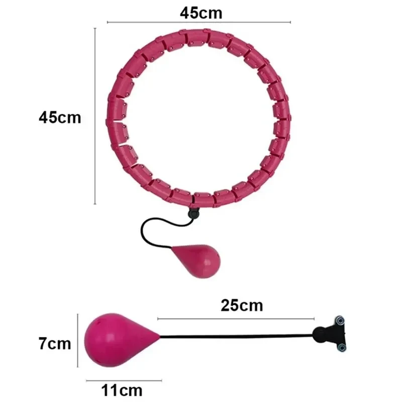 Weighted Hula Hoop 47" – 24 Detachable Links, Smart Fitness Hoop - alternate view