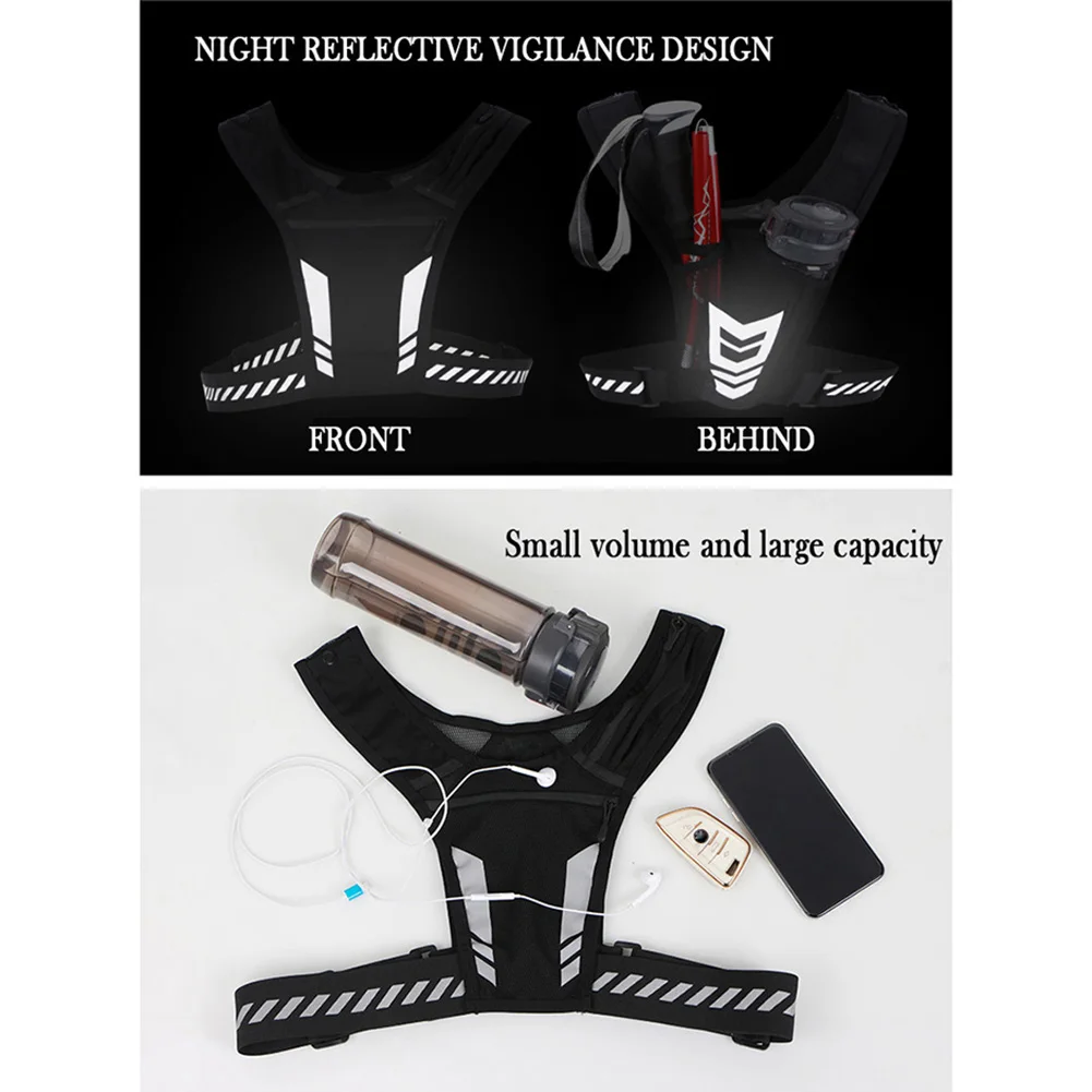 Reflective Running Vest with Phone Holder – Breathable Mesh Chest Bag for Night Runs - color options