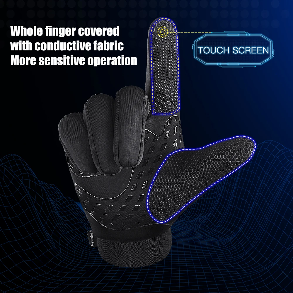 Touchscreen Winter Cycling Gloves – Windproof, Non-Slip Winter Sports Gloves - close-up detail