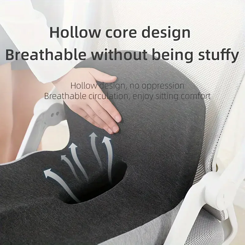 Contoured Ergonomic Lumbar Back Support Seat Cushion with Washable Cover Soft - in use