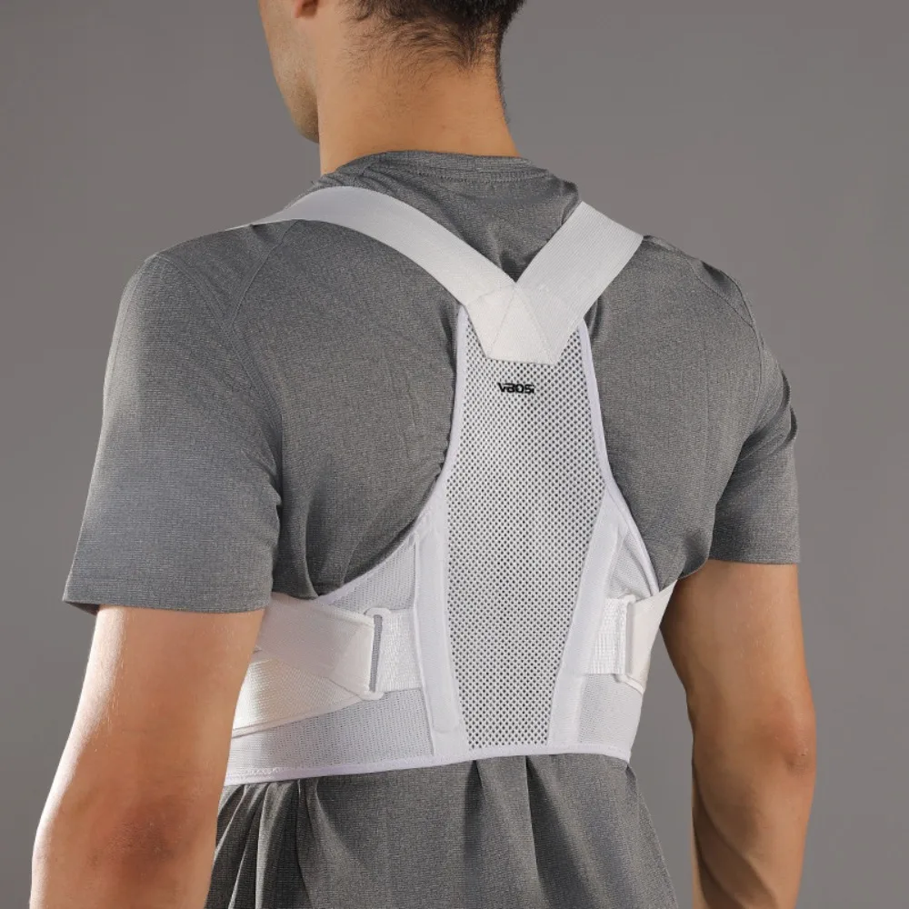 New Polyester Spandex Posture Corrector Black White Pink Adjustable Back Support - detail view