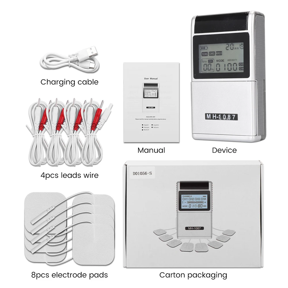 Digital TENS Unit Machine – 4 Channel Electrostimulator, 20 Intensity Levels - view 11
