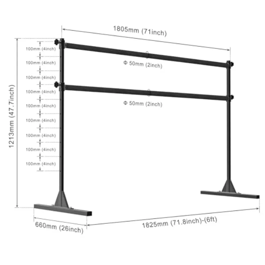 Height-Adjustable Ballet Barre – Freestanding Steel Home Studio Barre - color options