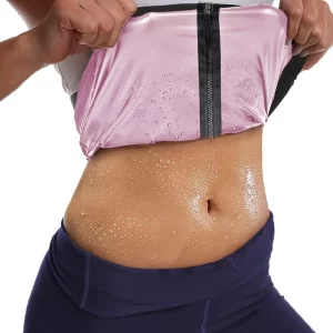 Women’s Waist Trainer Belt – Zipper Sauna Sweat Trimmer, Pink