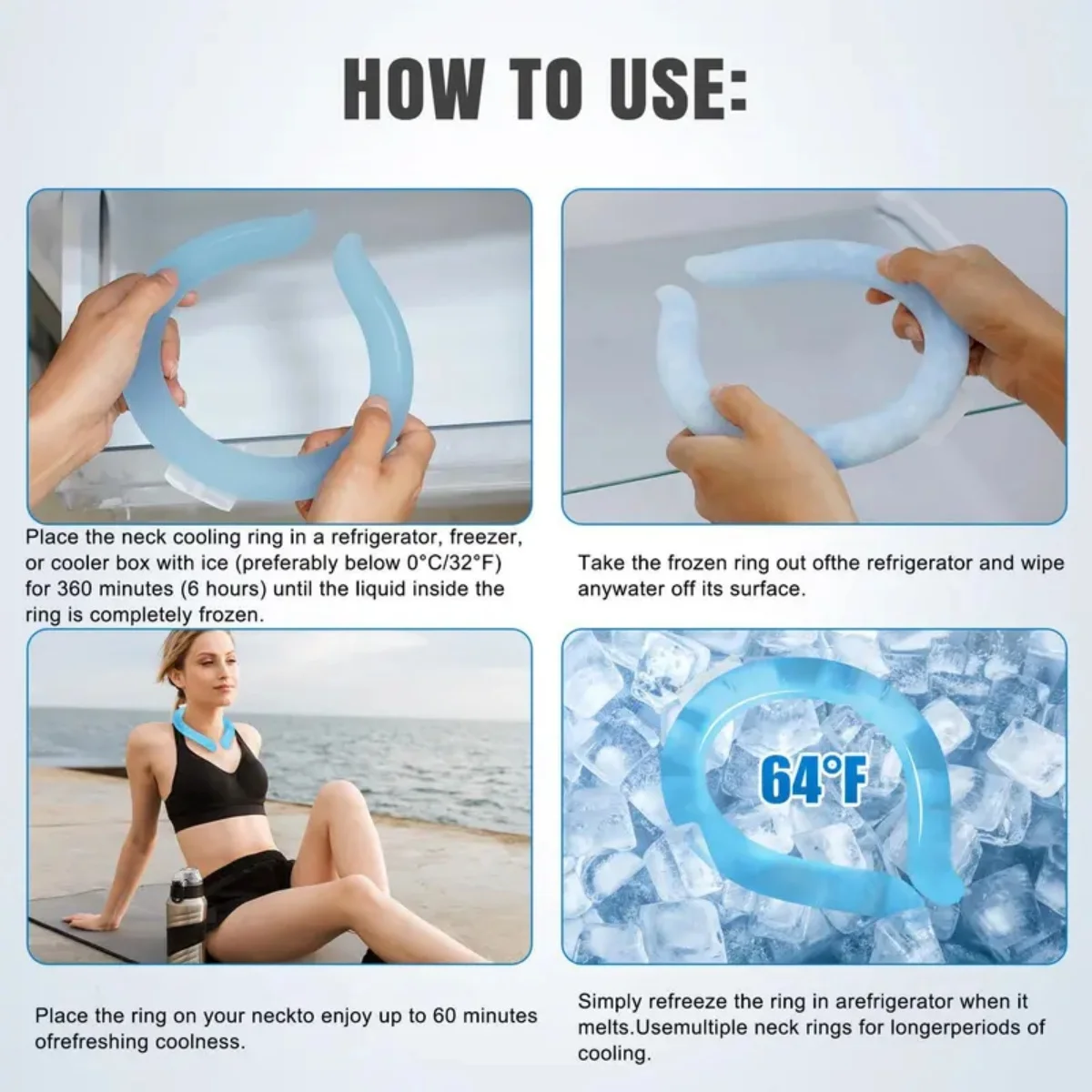 Cooling Neck Ring – Reusable Ice Gel Neck Wrap for Heat Relief & Outdoor Work - in use