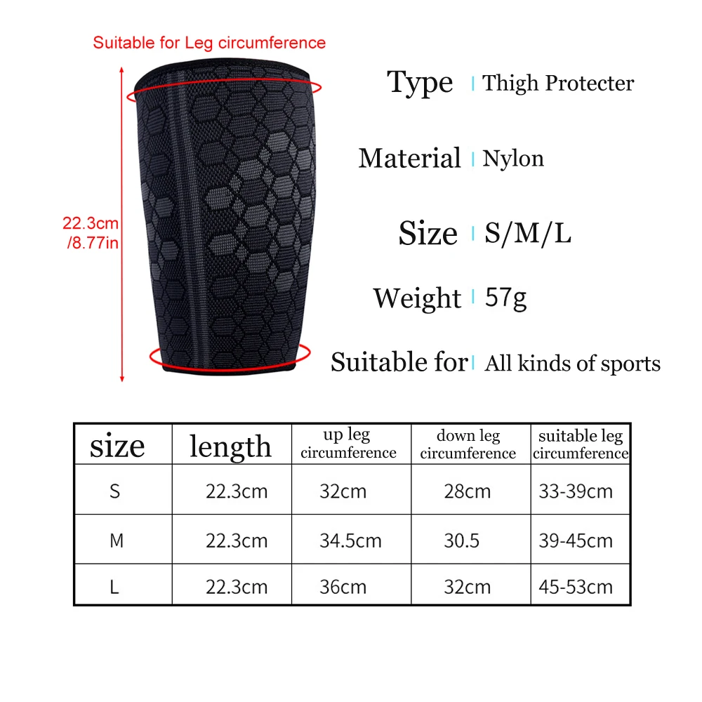 Thigh Compression Sleeves (Pair) – Quad & Hamstring Support for Running - color options