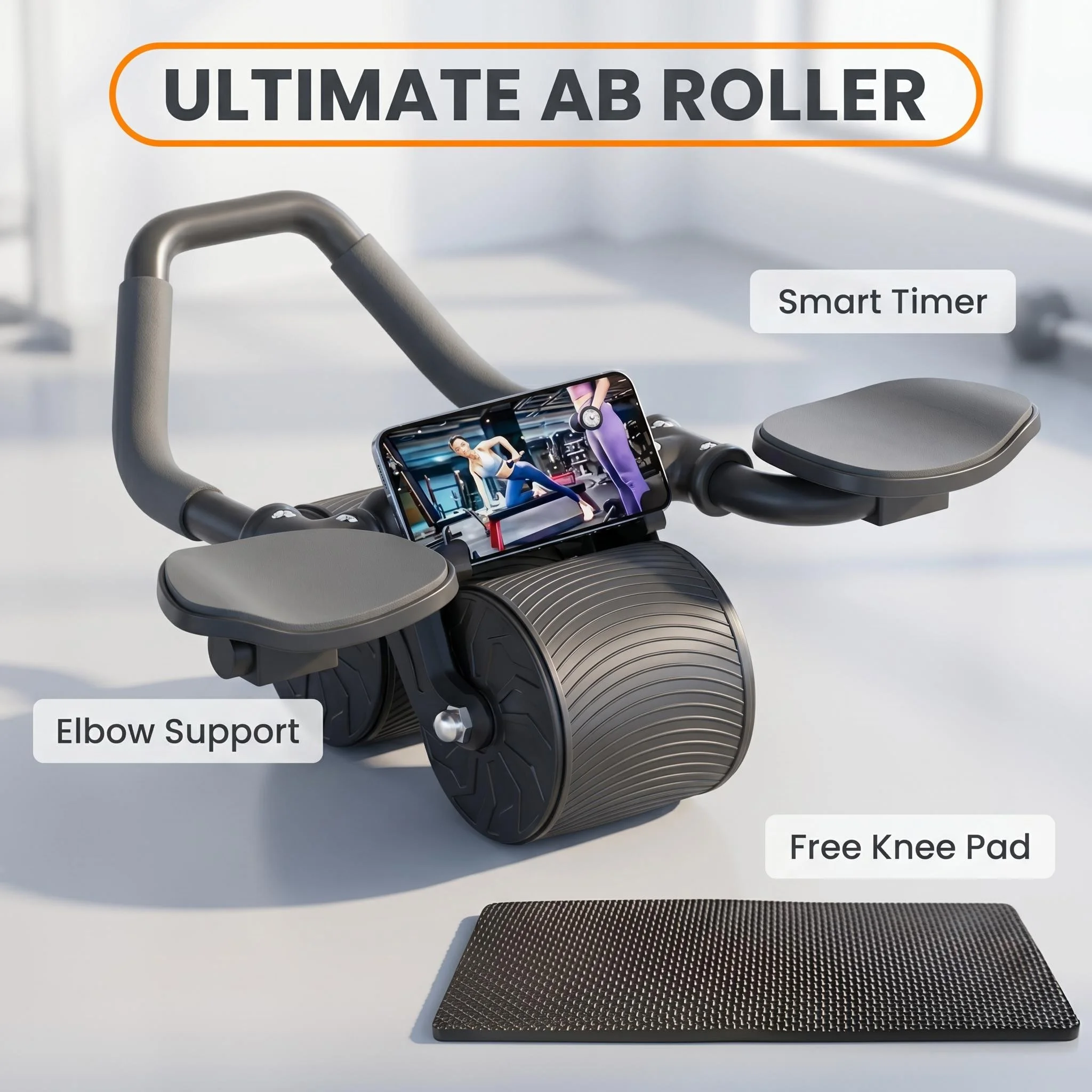 3-in-1 Ab Roller Wheel with Knee Pad – Core Workout Trainer - color options