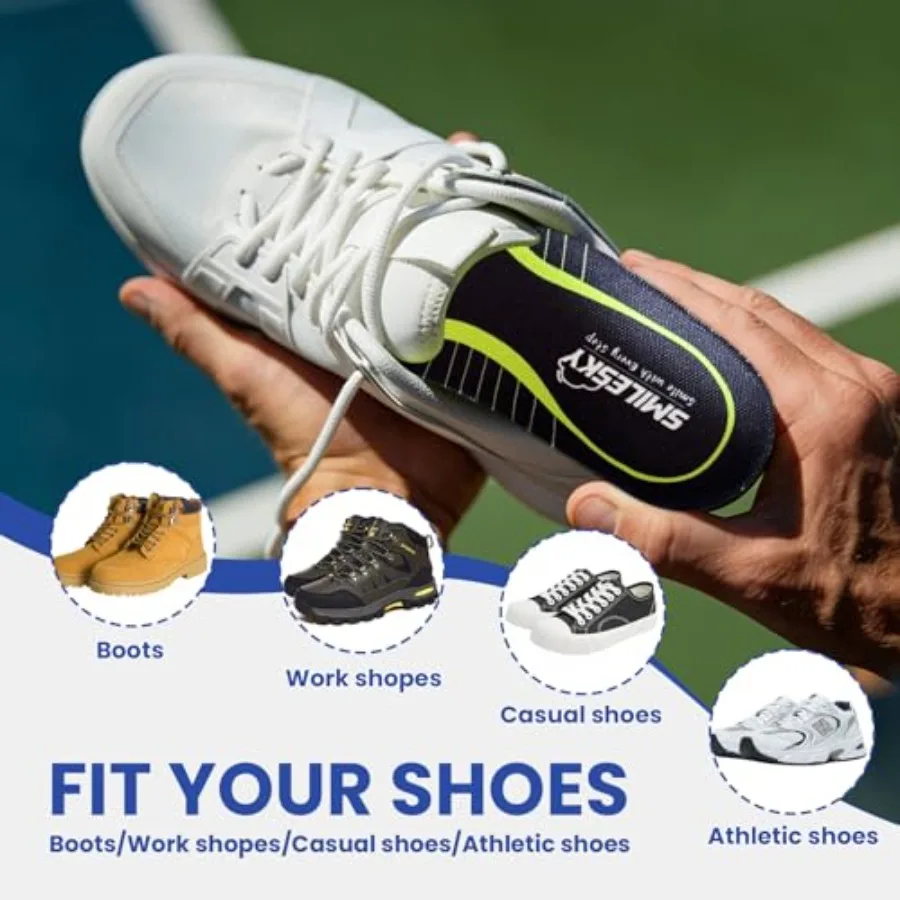 Arch Support Shoe Inserts – Orthotic Insoles for Flat Feet - size and dimensions