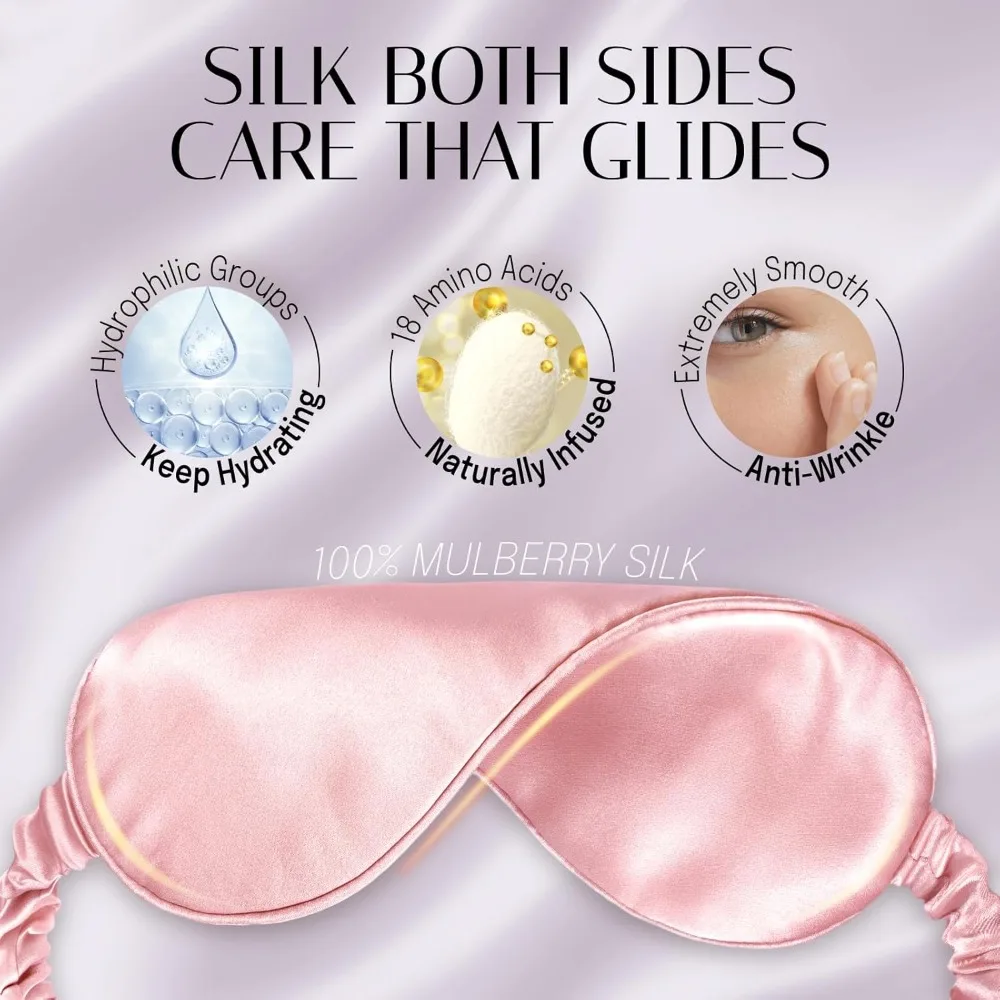 Mulberry Silk Sleep Mask - Blackout Eye Mask for Travel & Deep Sleep - alternate view