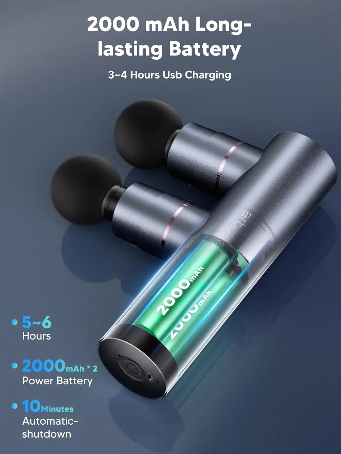 Dual-Head Massage Gun – Full-Metal Deep Tissue Percussion Massager - in use