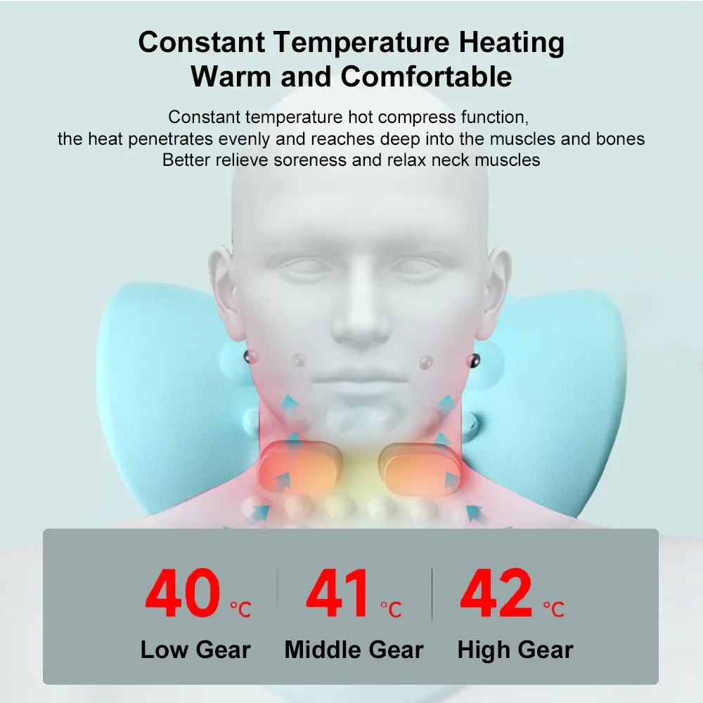 Electric Cervical Traction Pillow – Neck Stretcher with EMS Pulse & Vibration - alternate view
