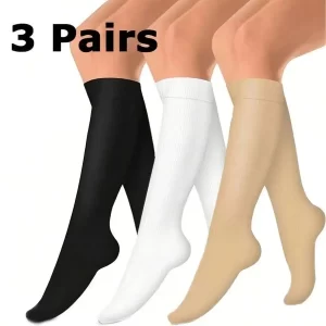 Women's Gradient Compression Socks 3-Pack – Anti-Slip for Running & Flying
