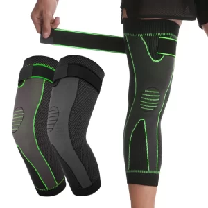 Compression Knee Sleeves – 2pc Lengthened Knee Support for Training