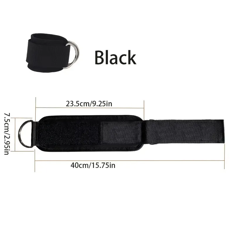 Adjustable Ankle Cuffs – Cable Machine Straps for Glute & Thigh Training - size and dimensions