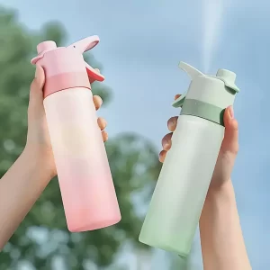 Spray Water Bottle 650ml 2-Pack – Mist Sprayer Bottle with Straw