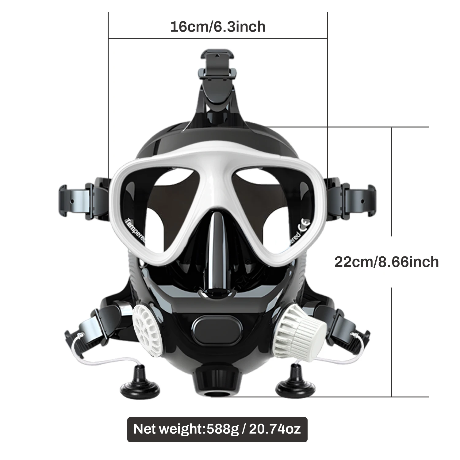 Full-Face Snorkel Mask – 180° Panoramic View, Silicone Seal, Dry-Top Snorkel - alternate view