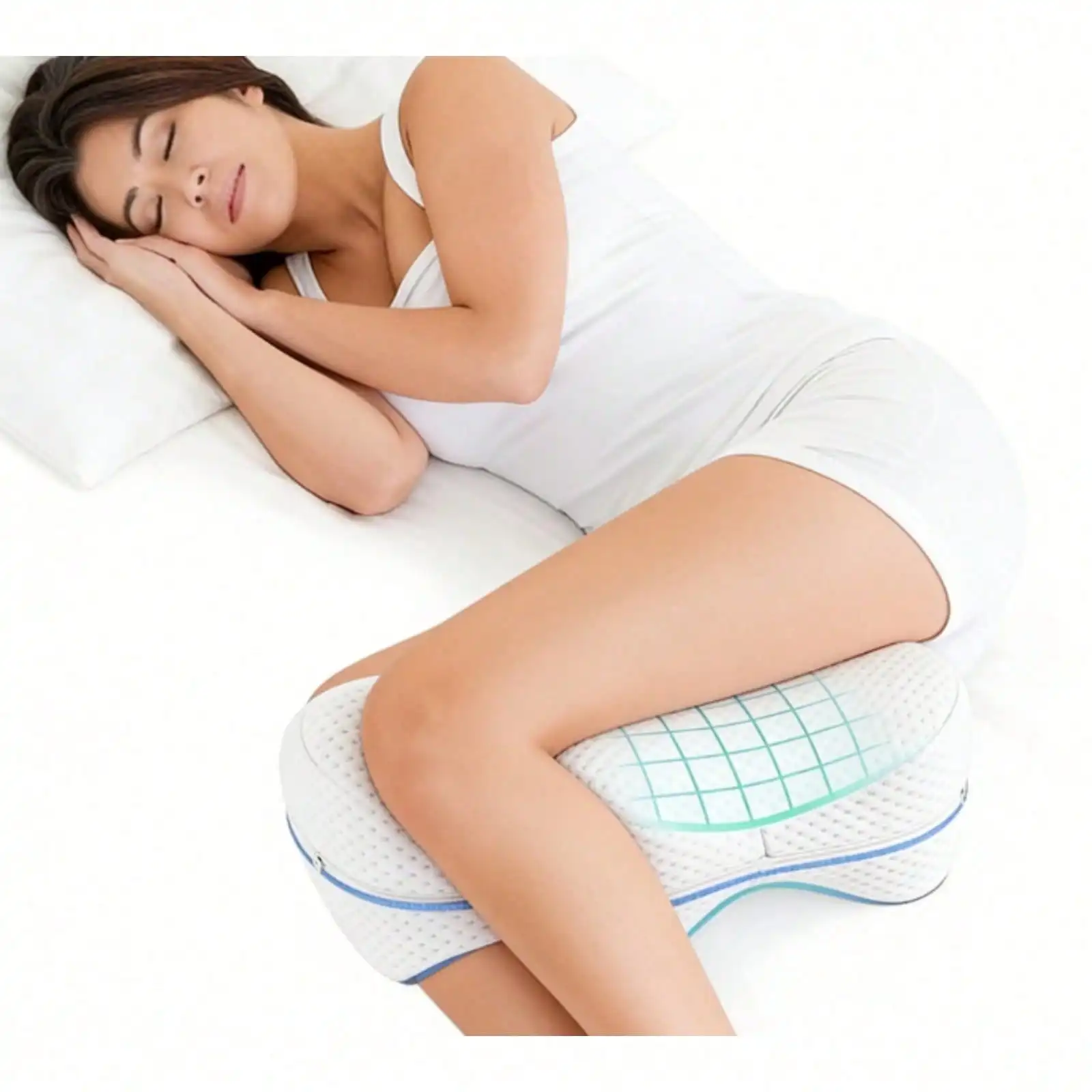 Memory Foam Knee Pillow for Side Sleepers – 14" Leg Support Cushion - alternate view
