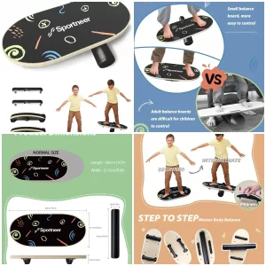 Kids Wooden Wobble Board – Balance Trainer for Coordination & Core Strength