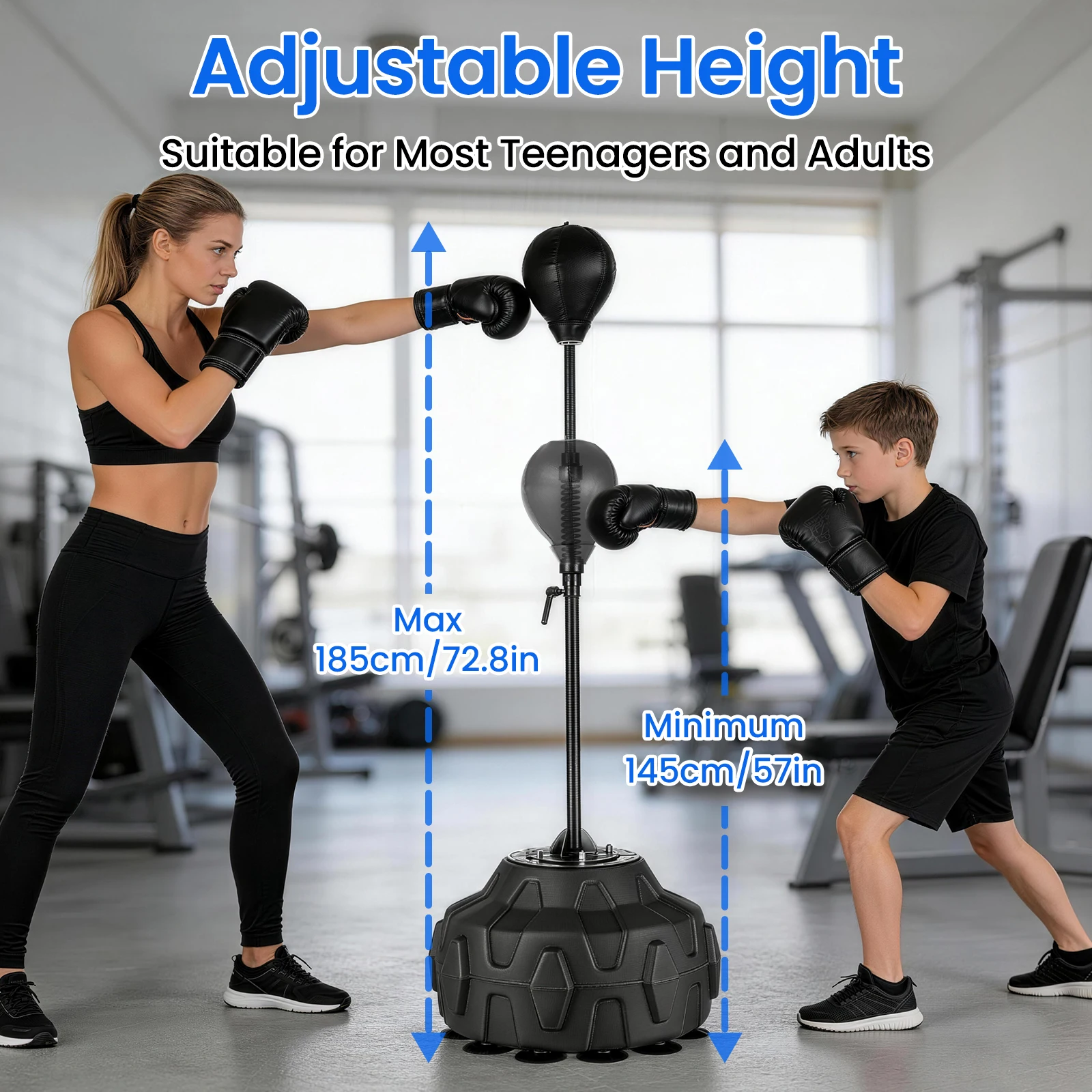 Reflex Boxing Punching Bag with Stand Height Adjustable Freestanding Speed Ball - alternate view