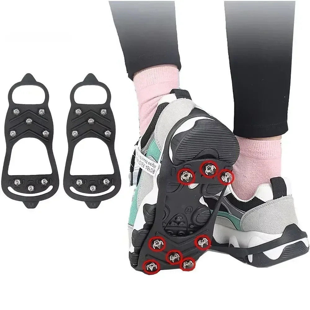 Ice Grippers for Shoes – 8-Tooth Anti-Slip Winter Traction Cleats - alternate view