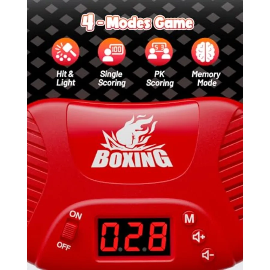Inflatable Boxing Reflex Trainer – Scoring, Lights & 4 Game Modes with Gloves - in use