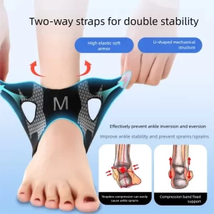 Ankle Brace Compression Strap – Ultra-Thin Bi-Directional Stabilizer