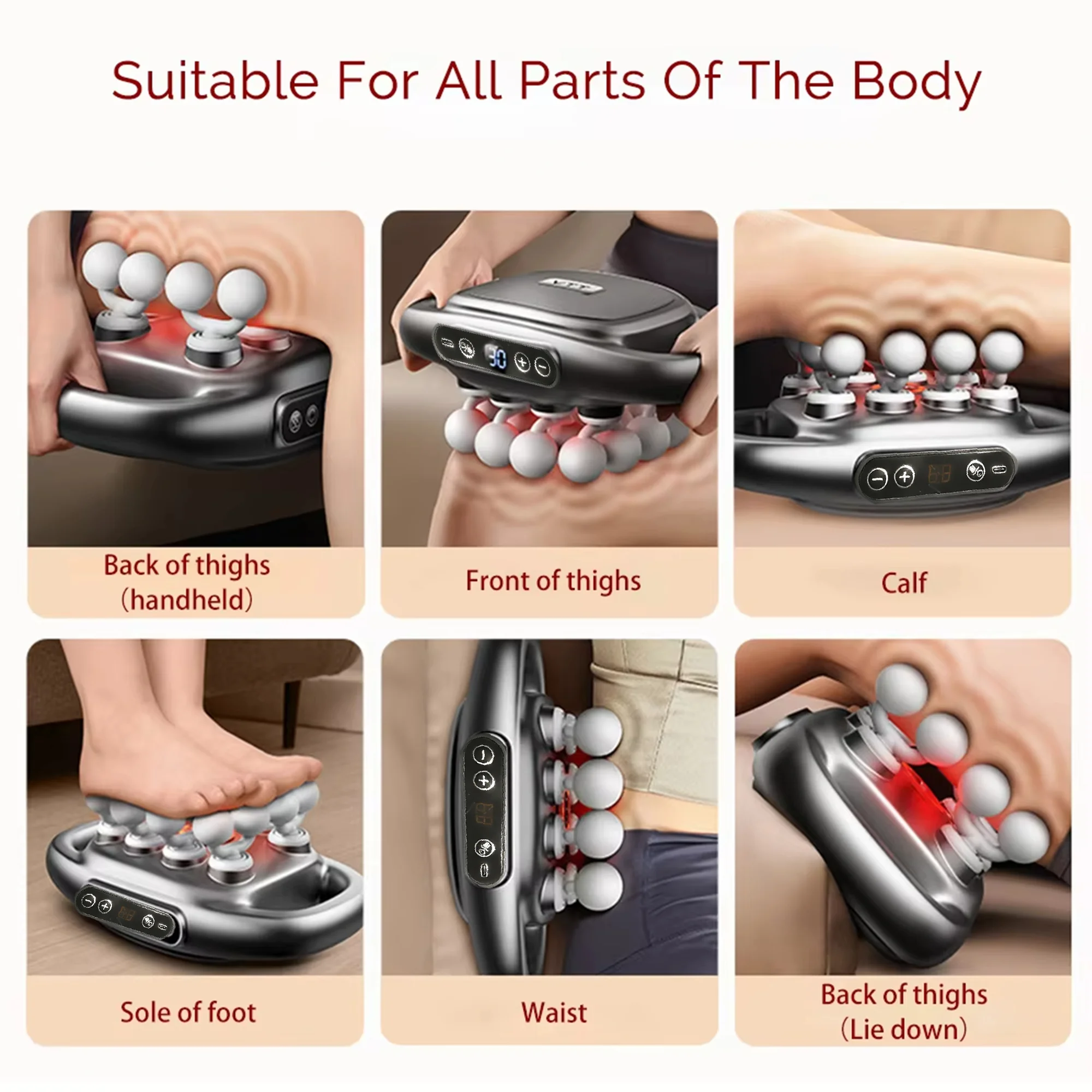 16-Head Electric Kneading Body Massager – Back, Shoulders, Legs & Feet - close-up detail
