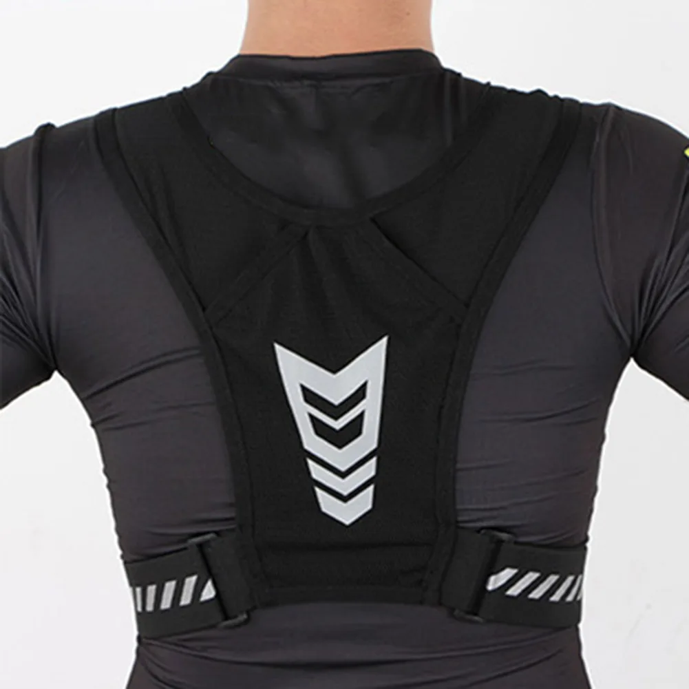 Reflective Running Vest with Phone Holder – Breathable Mesh Chest Bag for Night Runs - alternate view