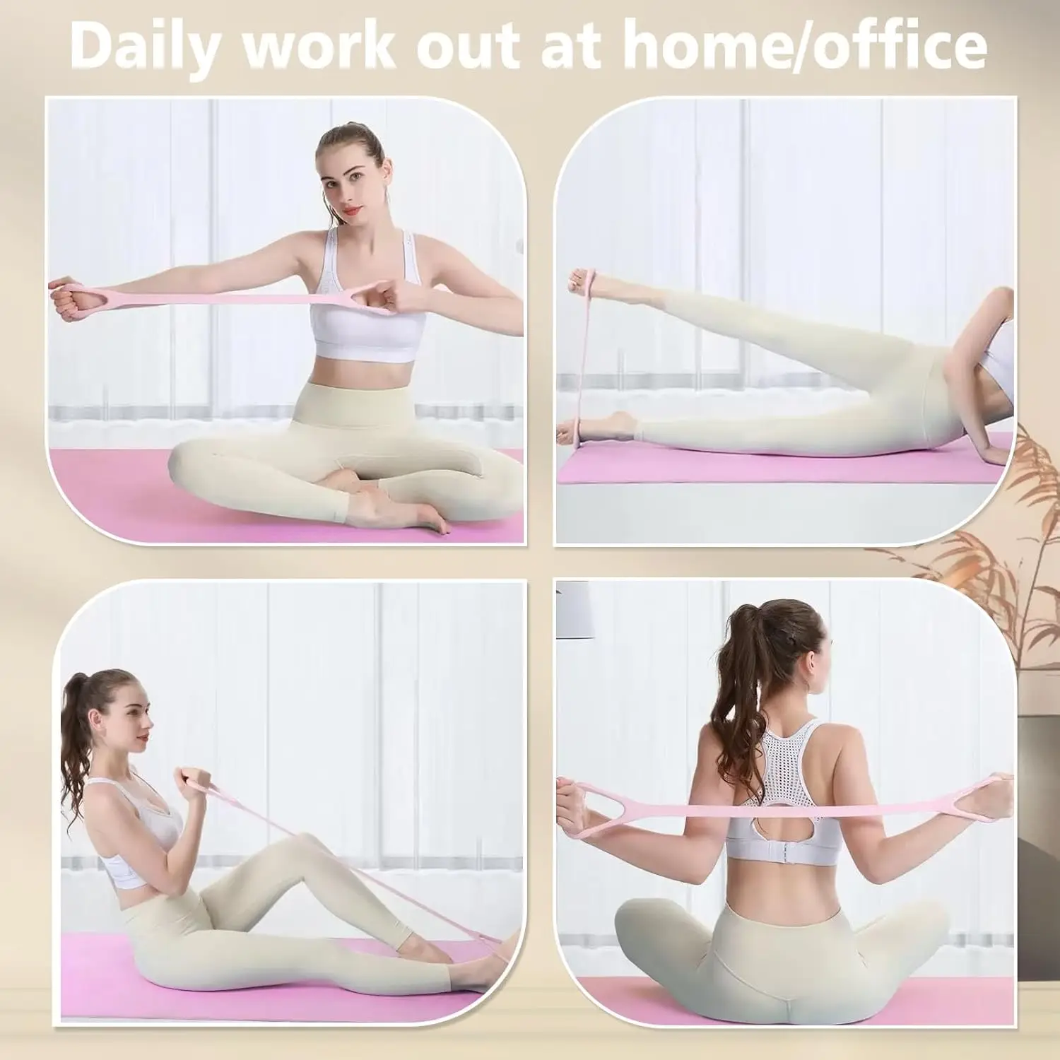 Figure 8 Resistance Band with Handles Elastic Workout for Arm Back - in use