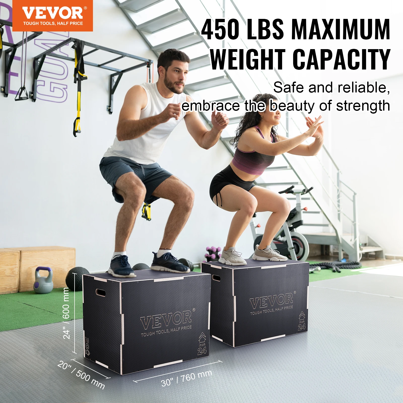 3-in-1 Wooden Plyo Box – Plyometric Jump Box for Conditioning & Strength - close-up detail