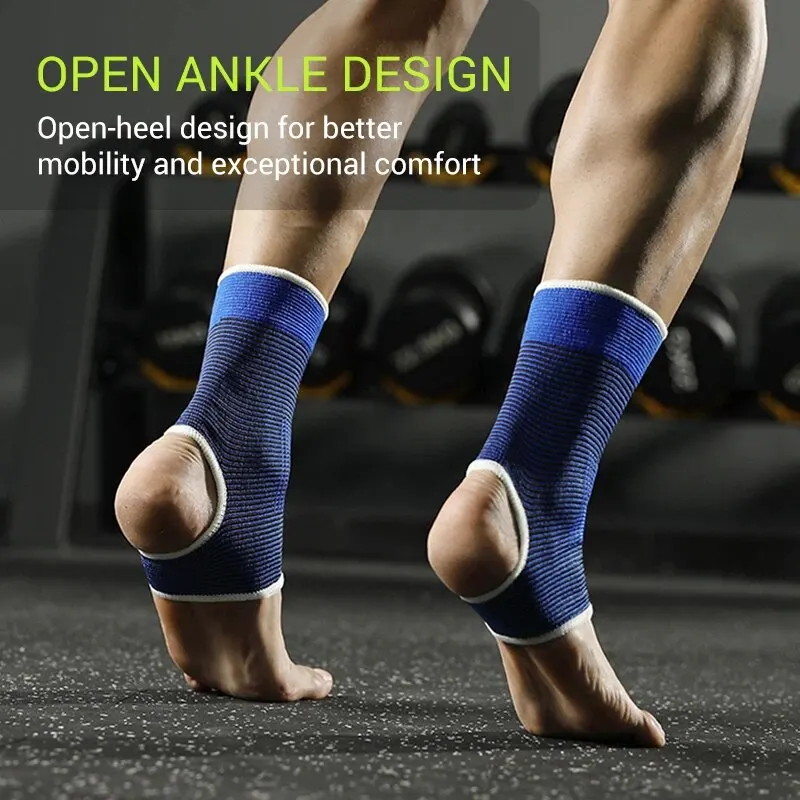 Elastic Ankle Support Sleeves – Breathable Compression Braces, 1 Pair - alternate view