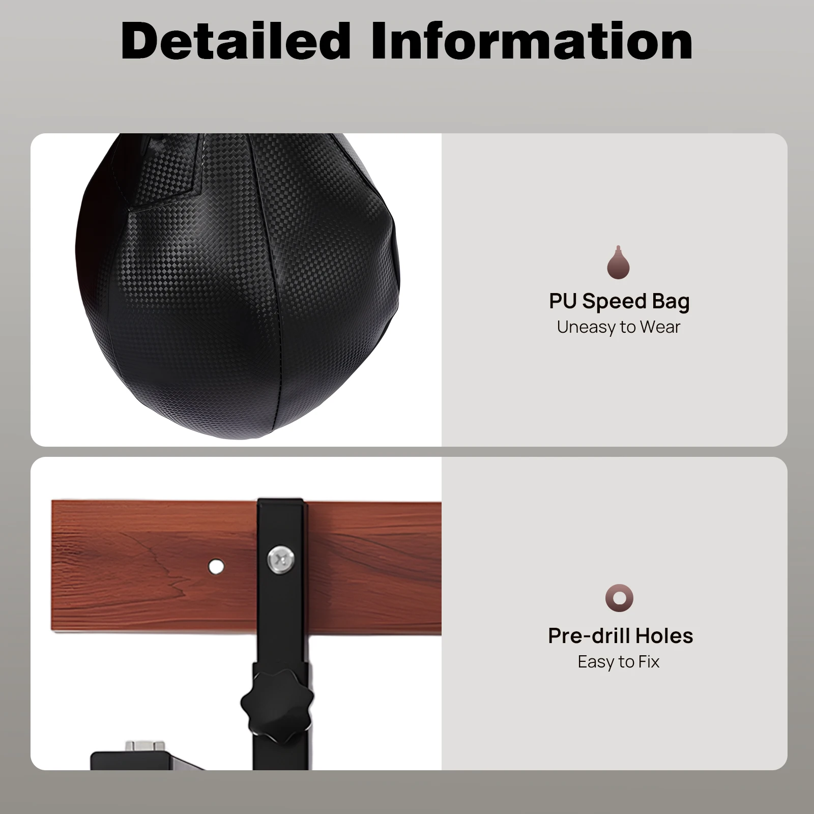 Professional Wall Mounted Speed Bag Platform Kit 360° Swivel Boxing Training - detail view