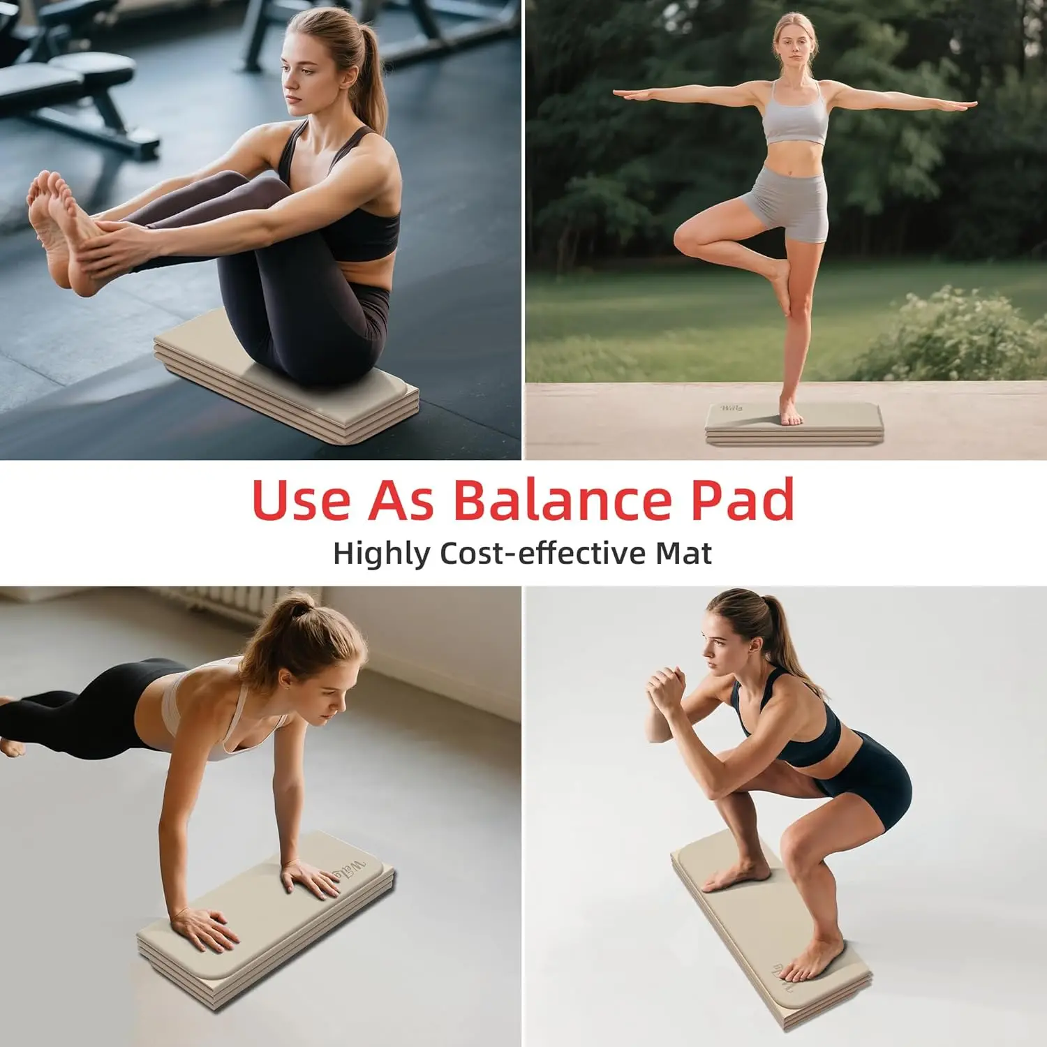 Extra Thick 1/2-Inch Yoga Mat – Odourless, Non-Slip & Foldable for Travel - size and dimensions