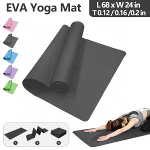 Foldable Travel Yoga Mat – EVA Exercise Mat, 3/4/6mm
