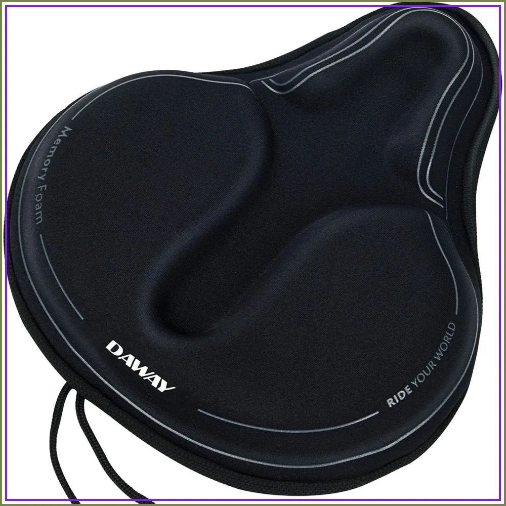 Gel & Memory Foam Bike Seat Cover – Padded Saddle Cushion for Spin Bikes