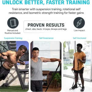 ISO-FLO Isometric Suspension Trainer – Straps & ResiBands for Calisthenics