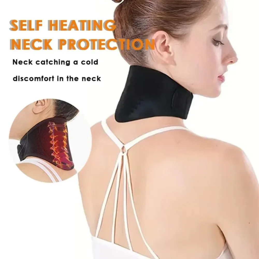Self heating neck support bracket with magnetic massage for relaxation and - size and dimensions