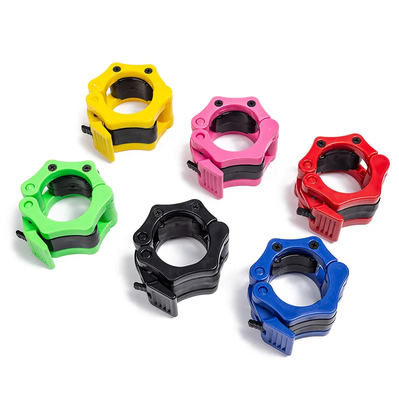 Spin Lock Barbell Collars 25mm – 2pc Quick-Release Weight Bar Clamps - in use