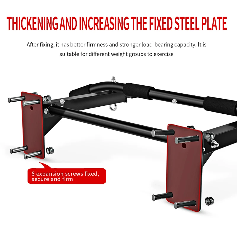 Wall-Mounted Pull-Up Bar-Drill Installation Home Gym Equipment for Indoor Fitness Chin-Up - in use