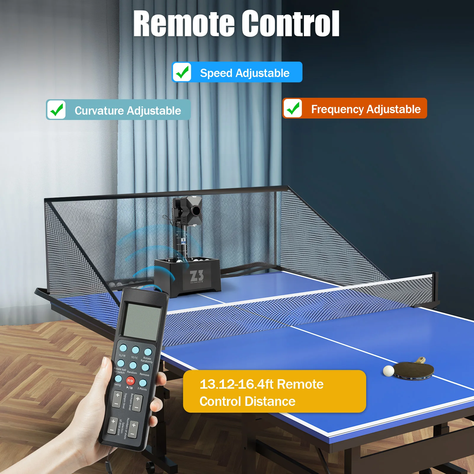 Table Tennis Robot & Ball Machine – 10-Mode Ping Pong Trainer with Net & 100 Balls - alternate view