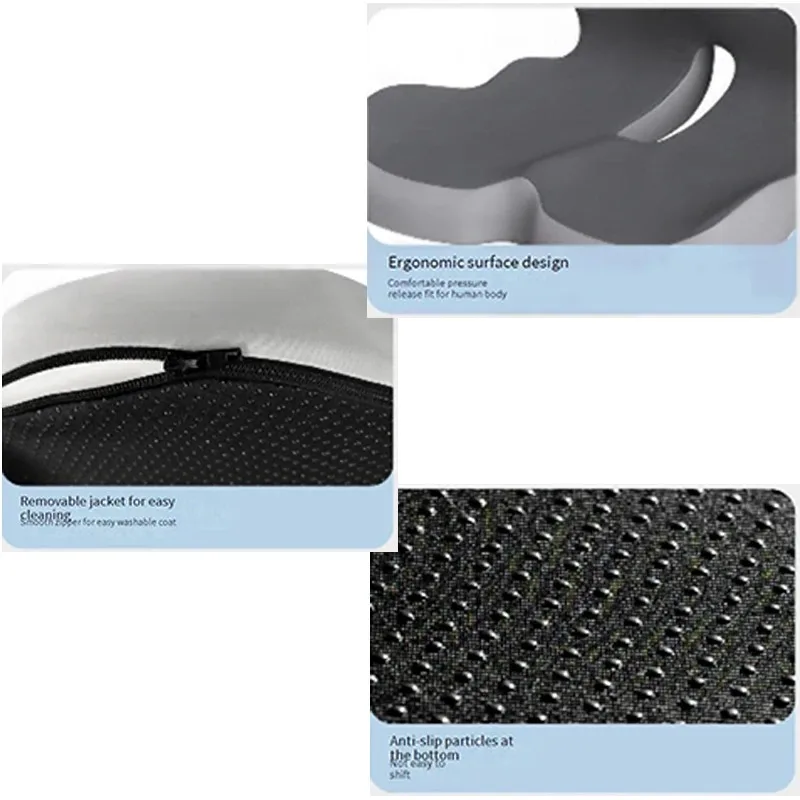 Memory Foam L-Shaped Seat & Lumbar Cushion – Car, Desk & Gaming Chair - packaging