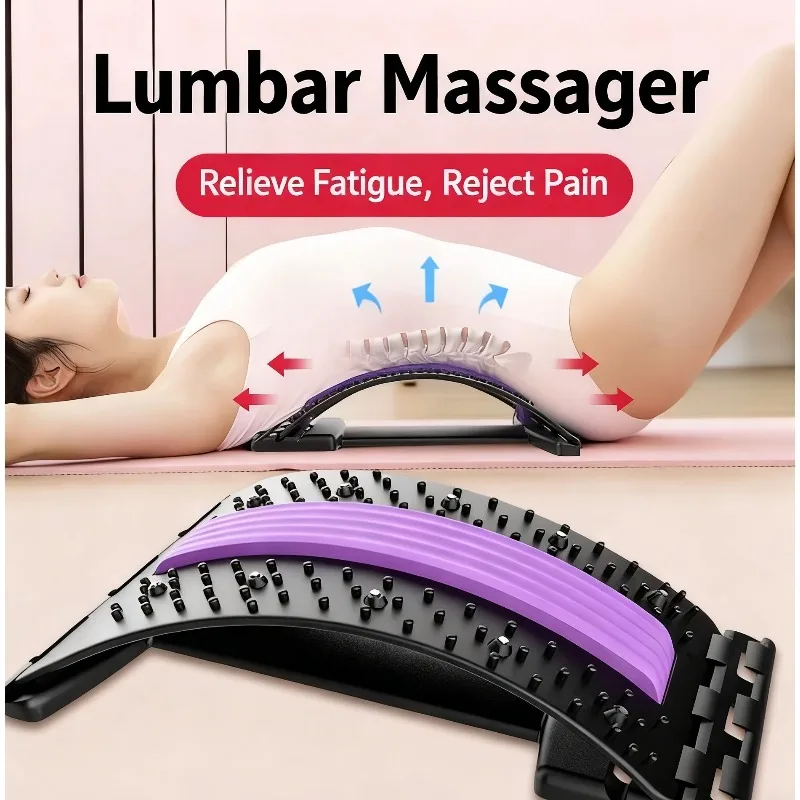 Lumbar Back Stretcher – Multi-Level Spine Traction & Acupressure Board - in use