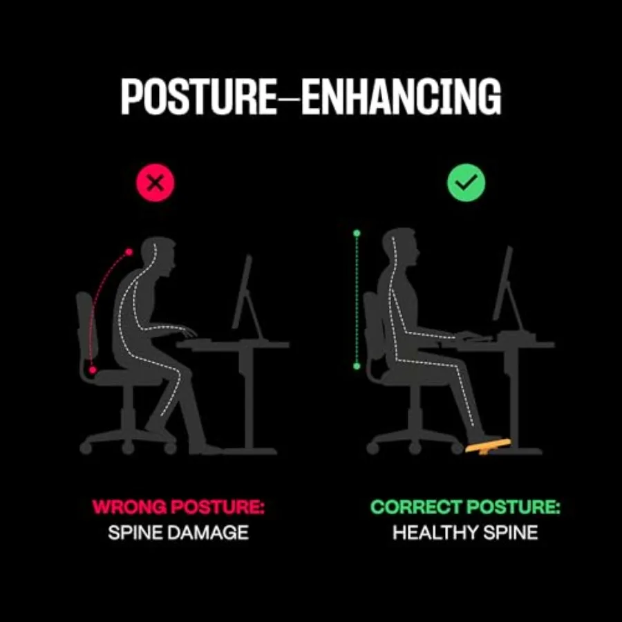 Adjustable Under-Desk Footrest - 7 Angles, Walnut Ergonomic Foot Stool - alternate view