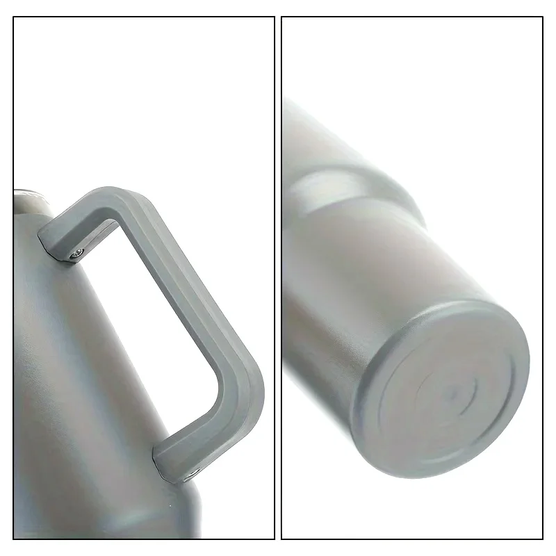 40oz Insulated Tumbler with Handle & Straw – 1200ml Double-Wall Travel Mug - close-up detail