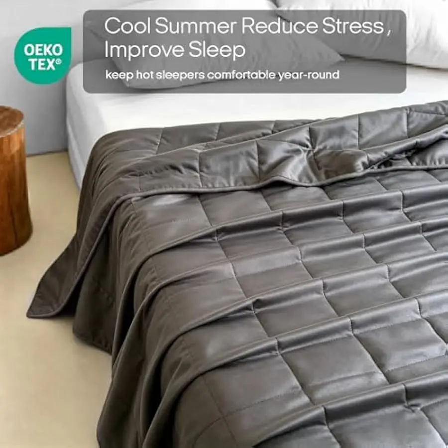 Cooling Weighted Blanket – 100% Bamboo Viscose, Queen, for Hot Sleepers - alternate view