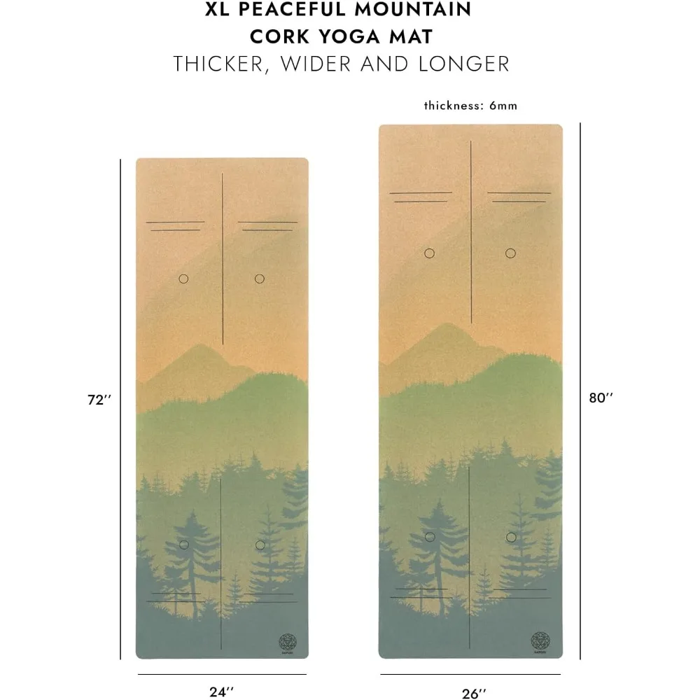 Cork Yoga Mat with Natural Rubber Base – Extra Large, Thick, High-Grip - in use