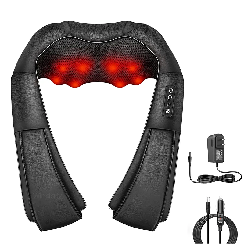4D Shiatsu Neck & Shoulder Massager with Heat – Kneading Massage Pillow