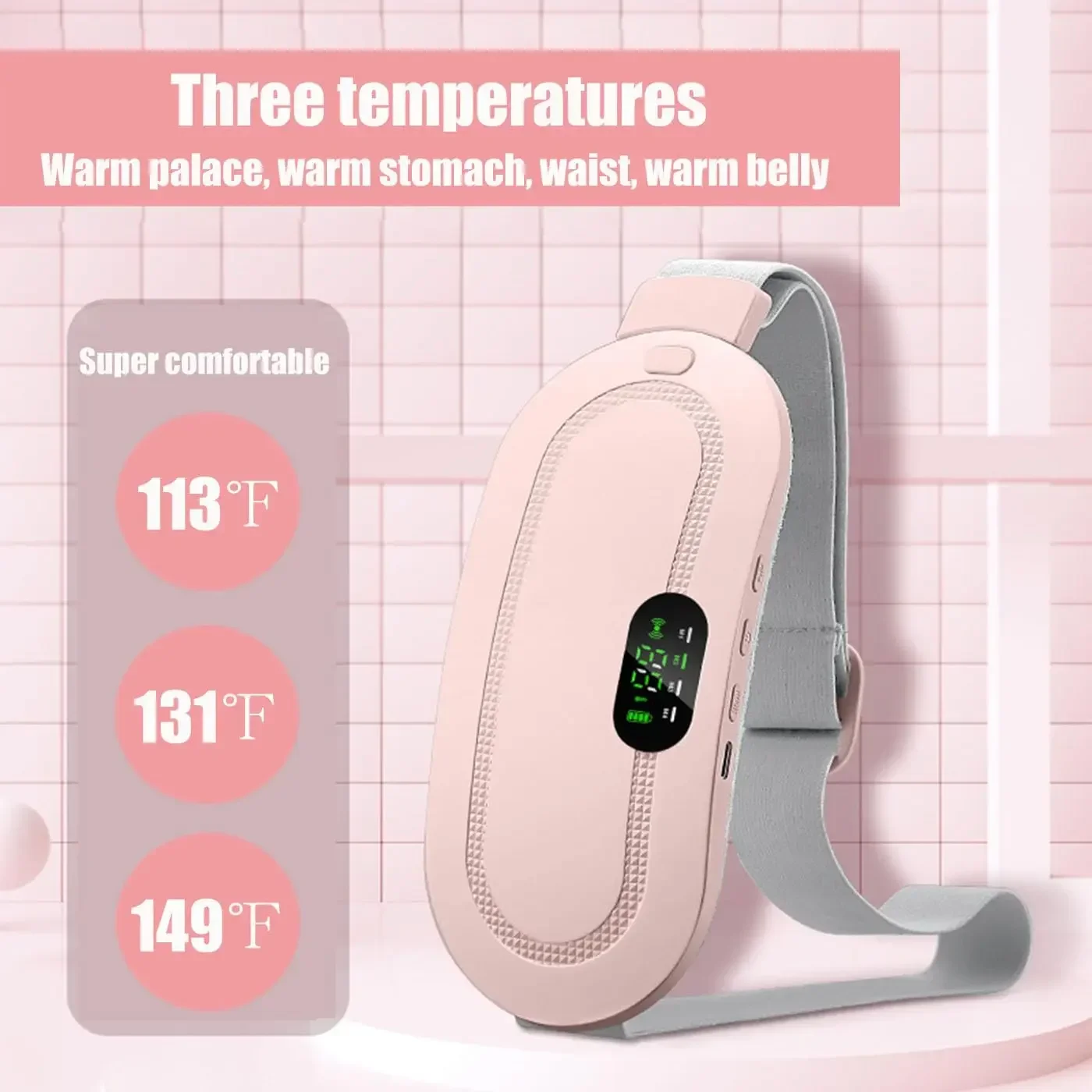 Heated Warming Belt – Portable Abdominal Heat Therapy Wrap - in use